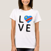 愛 – コンゴ民主共和国国旗 Tシャツ (正面)