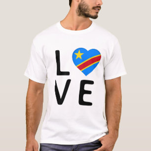 愛 – コンゴ民主共和国国旗 Tシャツ