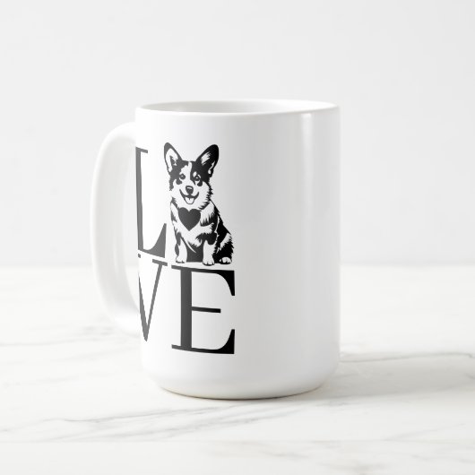 愛 コーヒーマグカップ (正面左)