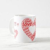 愛 コーヒーマグカップ (正面左)