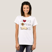 愛、コーヒー、本 Tシャツ (正面フル)