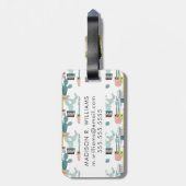 愛|サボテンパターンについてのタコスは ラゲッジタグ (裏面縦)