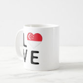 愛 – シンガポール国旗 コーヒーマグカップ (正面左)