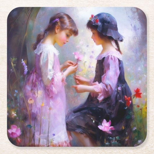 愛 スクエアペーパーコースター (正面)