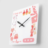 愛 スクエア壁時計 (傾斜)
