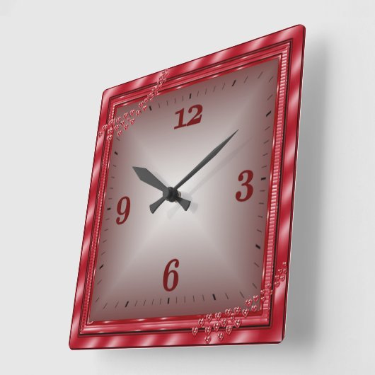 愛 スクエア壁時計 (傾斜)