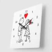 愛- スクエア壁時計 (傾斜)