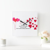 愛 スクエア壁時計 (ホーム)