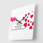 愛 スクエア壁時計 (傾斜)