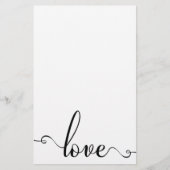 "愛"スタイリッシュなバレンタインデーの文房具 便箋 (正面)