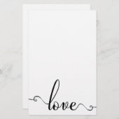 "愛"スタイリッシュなバレンタインデーの文房具 便箋 (正面/裏面)