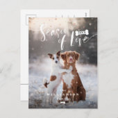 愛|スタイリッシュな原稿ペットクリスマスの季節 シーズンポストカード (正面/裏面)