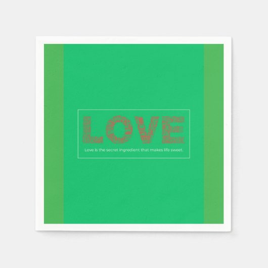 愛 スタンダードカクテルナプキン (正面)