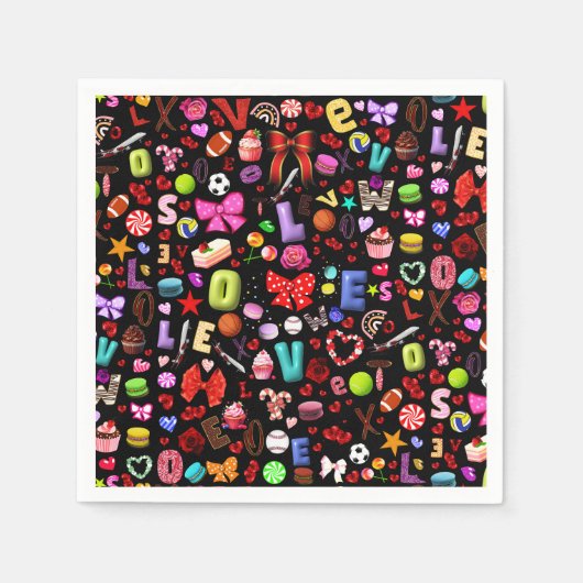 愛 スタンダードカクテルナプキン (正面)