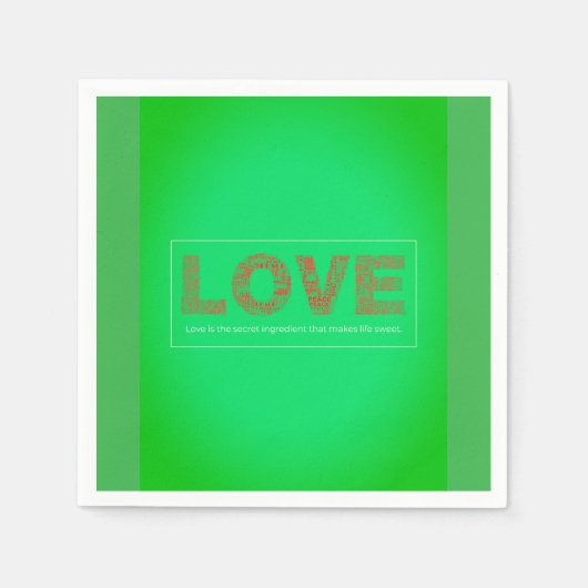 愛 スタンダードカクテルナプキン (正面)