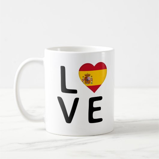 愛 – スペイン国旗 コーヒーマグカップ (左)