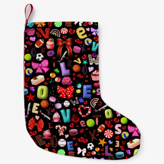 愛 スモールクリスマスストッキング (正面)