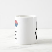 愛 – セルビア国旗 コーヒーマグカップ (中央)