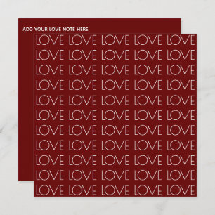 "愛"タイポグラフィレッドスクエアバレンタイン シーズンカード