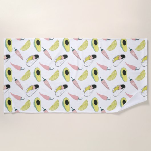 愛|タコスの要素の円についてのタコスは ビーチタオル (正面)