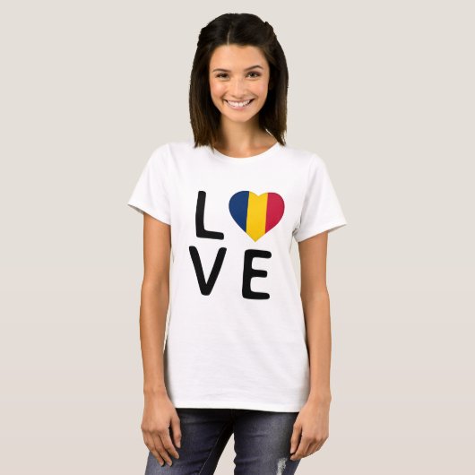 愛 – チャド国旗 Tシャツ (正面フル)