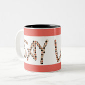 "愛"ツートーンコーヒー・マグ言って下さい ツートーンマグカップ (正面左)