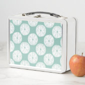 愛|ティール(緑がかった色)のライムパターンについてのタコスは メタルランチボックス (インサイチュ)