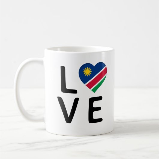 愛 – ナミビア国旗 コーヒーマグカップ (左)