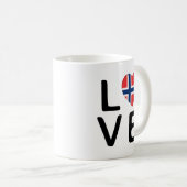 愛 – ノルウェー国旗 コーヒーマグカップ (正面右)