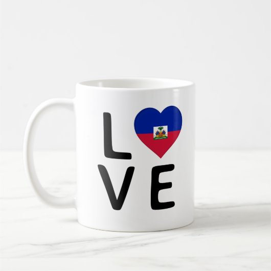 愛 – ハイチ国旗 コーヒーマグカップ (左)