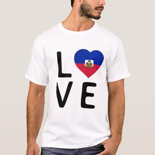 愛 – ハイチ国旗 Tシャツ (正面)