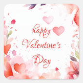 愛 |ハッピーバレンタインデー スクエアシール (正面)