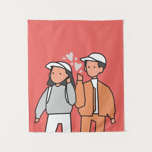 愛(ハッピーバレンタインデー) タペストリー (正面)