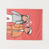 愛(ハッピーバレンタインデー) タペストリー (正面(横))