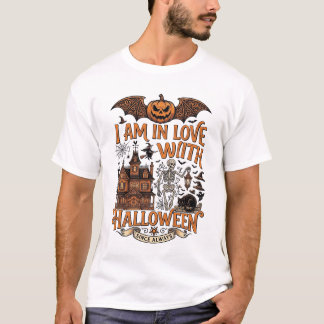 愛 ハロウィン お化け屋敷 スケルトン パンプキン_1 Tシャツ