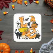 「愛」ハロウィーン格言&フレンズ不気味ズ スクエアシール