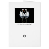 愛、ハートの形、白い白鳥の反射 (裏面)