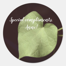 愛、ハートリーフ、カスタム文字ステッカー ラウンドシール