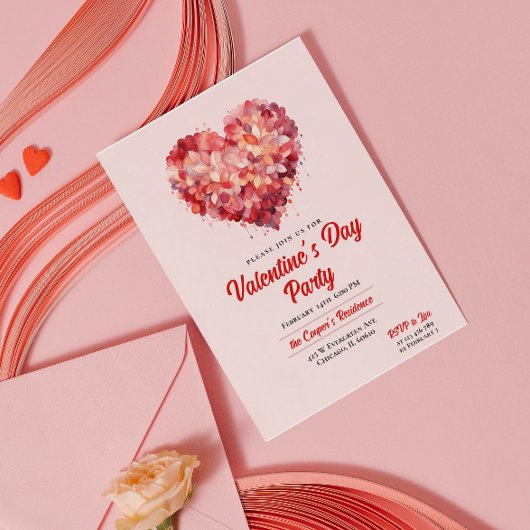 愛 |ハート |バレンタインデーのパーティー 招待状