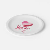 愛、ハート、バレンタインデー結婚、カップルの ペーパープレート (アングル)