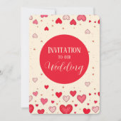 愛、ハート、ヴァレンティ結婚ン、の – 招待状 (正面)
