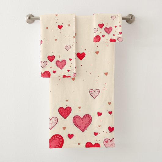 愛、ハート、ヴァレンティ結婚ン – Bath Toolo Set バスタオルセット (インサイチュ)
