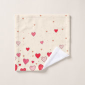 愛、ハート、ヴァレンティ結婚ン – Bath Toolo Set バスタオルセット (ウォッシュタオル)