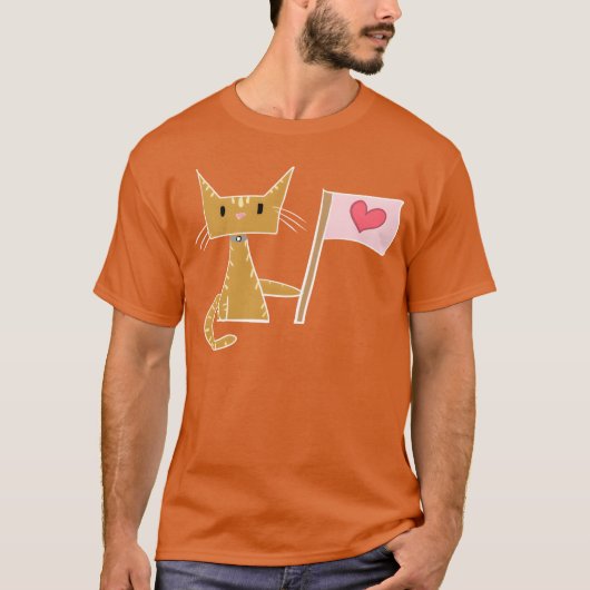 愛 ハート 猫 動物 ファミリー Tシャツ (正面)