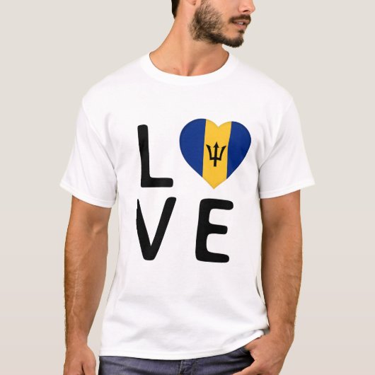 愛 – バルバドス国旗 Tシャツ (正面)