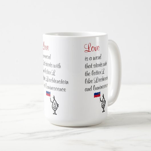 愛、バレンタおもしろいインの詩 コーヒーマグカップ (正面右)