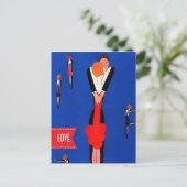 愛.バレンタインデーアールデコデザインはがき シーズンポストカード (スタンド正面)