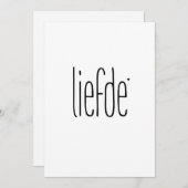 愛 - バレンタイン タイポグラフィ カード (正面/裏面)