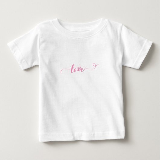 愛 – バレンタイン – ピンクかわいい ベビーTシャツ (正面)