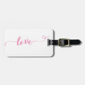 愛 – バレンタイン – ピンクかわいい ラゲッジタグ (正面横)